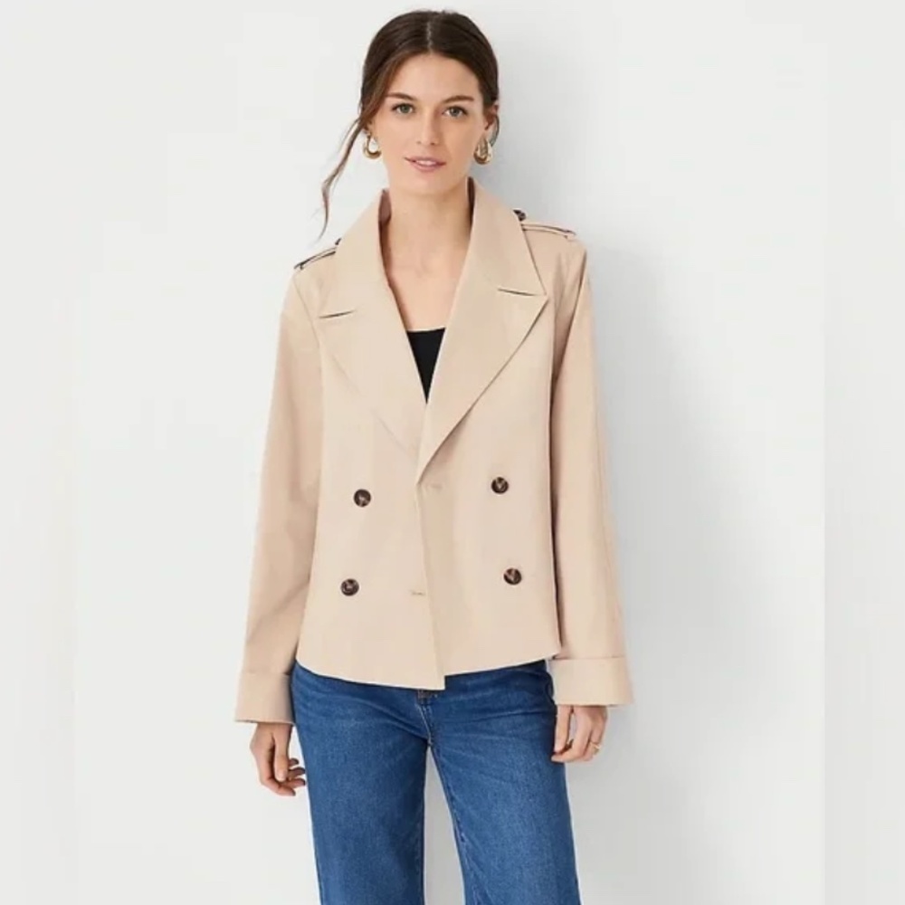 Ann Taylor Wide Cuff Swing Trench Jacket
